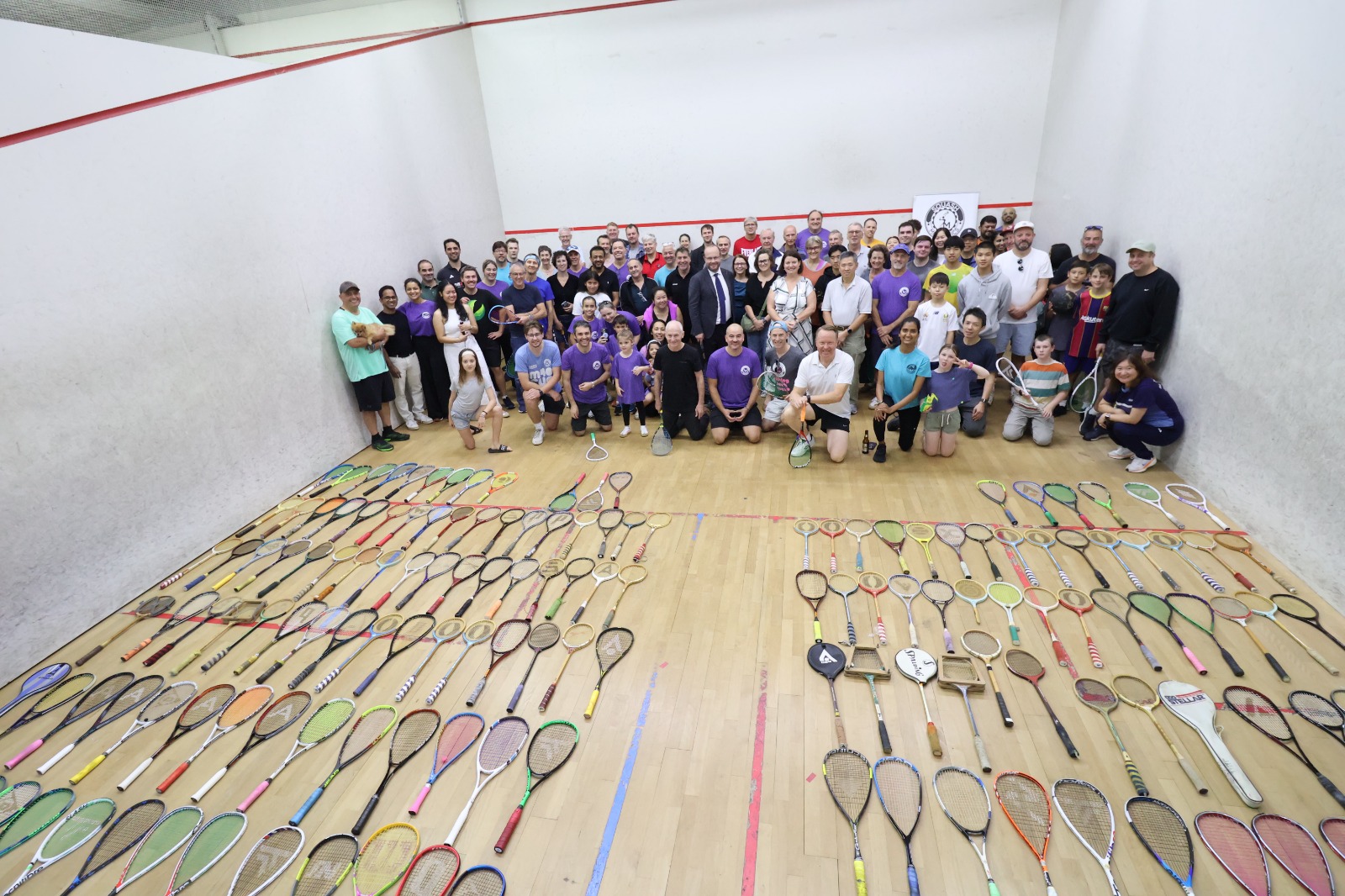 Squash player in action